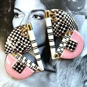 Vintage 80s/90s sculptural porcelain earrings